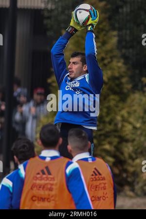 Équipe nationale Argentine de football s'entraînant à l'Université Georgetown, à Washington DC, le 24 février 2015 avant un match contre les États-Unis Banque D'Images