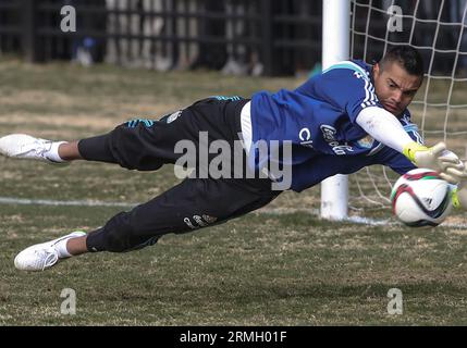 Équipe nationale Argentine de football s'entraînant à l'Université Georgetown, à Washington DC, le 24 février 2015 avant un match contre les États-Unis Banque D'Images