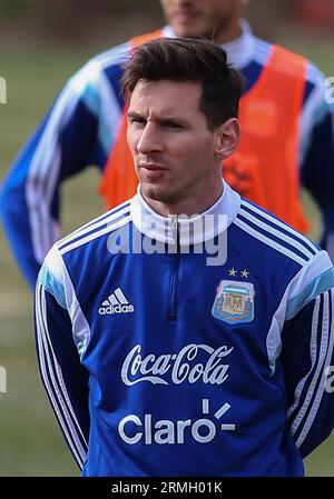 Équipe nationale Argentine de football s'entraînant à l'Université Georgetown, à Washington DC, le 24 février 2015 avant un match contre les États-Unis Banque D'Images