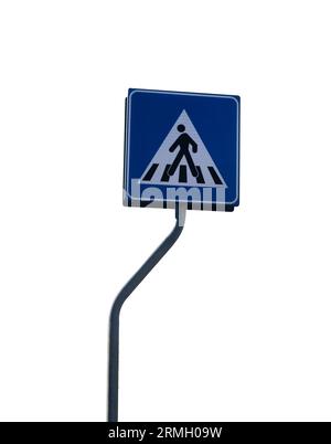 panneau routier de passage piétonnier isolé sur un fond transparent Banque D'Images