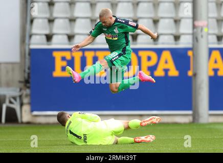 Freiburg, Deutschland. 06 août 2023. Firo : 08/06/2023, football, football, 3e division, 3e Bundesliga, saison 2023/2024, 1e journée, SC Freiburg II - MSV Duisburg, Thomas Pledl, MSV Duisburg, MSV, Duisburg, figure entière, crédit : dpa/Alamy Live News Banque D'Images