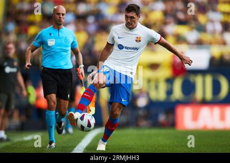 Andreas Christensen (FC Barcelone, #15) en action lors du match de LaLiga entre Villarreal et Barcelone au Ceramica Stadium le 27 août 2023 à Valenc Banque D'Images