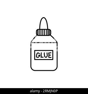 Icône de contour de bouteille de colle. signe de style linéaire pour concept mobile et web design. Icône de vecteur de ligne simple de colle latex. Symbole, illustration du logo. Pixel pe Illustration de Vecteur