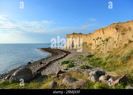 Magnifique paysage côtier près de la Grande ceinture à Korsør, Danemark. Banque D'Images
