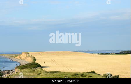 Magnifique paysage côtier près de la Grande ceinture à Korsør, Danemark. Banque D'Images