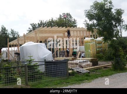 Construction d'une nouvelle maison d'été à Korsør, Zélande, Danemark. Banque D'Images