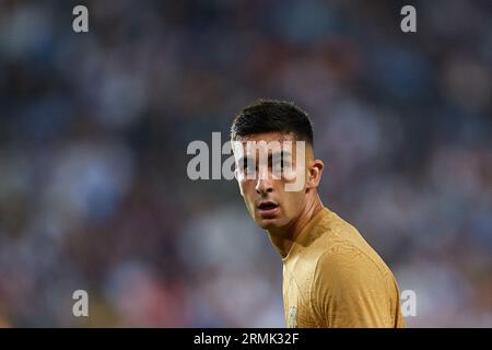 Valencia, Espagne. 30 octobre 2022. Ferran Torres du FC Barcelone se présente lors du match de LaLiga Santander entre Valencia CF et le FC Barcelone au stade Mestalla, le 29 octobre 2022, Valence, Espagne. (Photo de David Aliaga/NurPhoto) crédit : NurPhoto SRL/Alamy Live News Banque D'Images