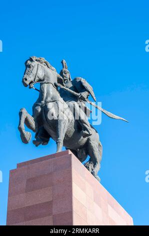 Monument de Manas modelé sur une épopée traditionnelle, place Ala-Too, Bichkek, Kirghizistan Banque D'Images