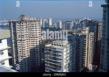 Arial vue de Nariman point depuis Cuffe Parade, South Mumbai, quartier des affaires, Inde Banque D'Images