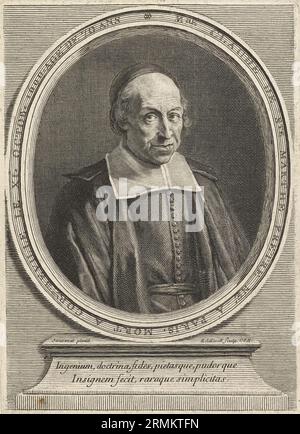 Porträt von Claude de Sainte-Marthe, französischer asketischer Schriftsteller, wurde am 8. Juni 1620 à Paris geboren. Er trat schon Früh in das Priesteramt ein und lebte eine Zeit lang in Einsamkeit, Historisch, digital restaurierte Reproduktion von einer Vorlage aus der Vergangenheit / Portrait de Claude de Sainte-Marthe, écrivain ascétique français, est né à Paris le 8 juin 1620. Il est entré dans la prêtrise à un âge précoce et a vécu pendant un temps dans la solitude, historique, reproduction restaurée numériquement à partir d'un original du passé. Banque D'Images