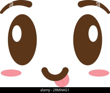 Vecteur isolé d'expression faciale mignon heureux Illustration de Vecteur