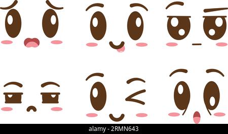 Ensemble d'expressions faciales sans bordure vecteur Illustration de Vecteur