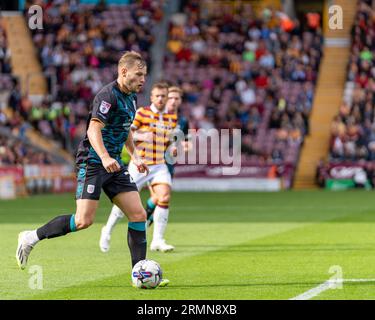 Bradford, Royaume-Uni. 26 août 2023. EFL Sky Bet League 1 : Bradford City AFC contre Crewe Alexandra FC. Elliott Nevitt de Crewe Alexandra. Crédit Paul B Whitehurst/Alamy Live News Banque D'Images