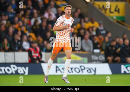 Jake Beesley #18 de Blackpool lors du match de la Carabao Cup Wolverhampton Wanderers vs Blackpool à Molineux, Wolverhampton, Royaume-Uni, le 29 août 2023 (photo de Gareth Evans/News Images) Banque D'Images