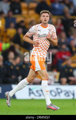 Jake Beesley #18 de Blackpool lors du match de la Carabao Cup Wolverhampton Wanderers vs Blackpool à Molineux, Wolverhampton, Royaume-Uni, le 29 août 2023 (photo de Gareth Evans/News Images) Banque D'Images