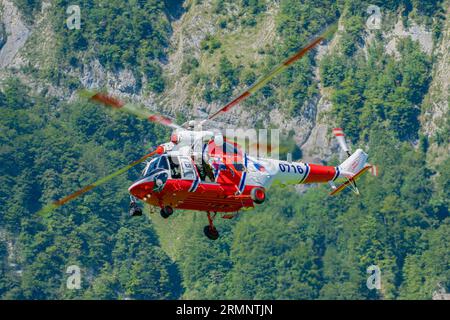 Hélicoptère SAR W-3a Sokol au Zigairmeet Air Show 2023 à Mollis, Suisse Banque D'Images