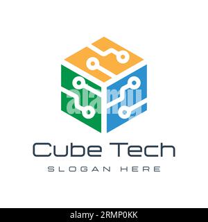 Logo Cube Tech Design logo logo carré Illustration de Vecteur