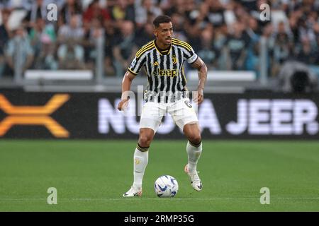 Turin, Italie. 27 août 2023. Danilo de la Juventus pendant le match de Serie A au stade Allianz, Turin. Le crédit photo devrait se lire : Jonathan Moscrop/Sportimage crédit : Sportimage Ltd/Alamy Live News Banque D'Images