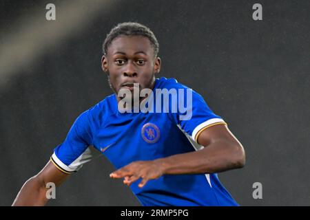 Alex Matos (52 Chelsea) lors du match du trophée EFL entre MK dons et Chelsea au Stadium MK, Milton Keynes le mardi 29 août 2023. (Photo : Kevin Hodgson | MI News) crédit : MI News & Sport / Alamy Live News Banque D'Images