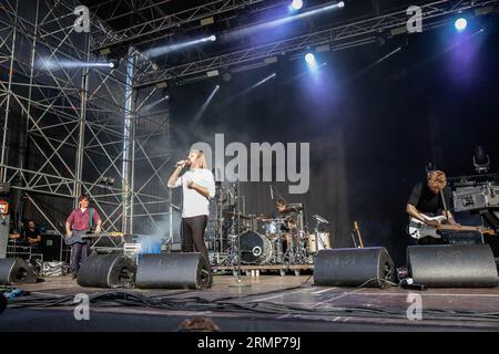 Turin Italie. 26 août 2023. Le groupe irlandais GILLA BAND se produit sur scène à Spazio211 pendant le 'Todays Festival 2023'. Banque D'Images
