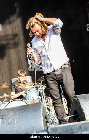 Turin Italie. 26 août 2023. Le groupe irlandais GILLA BAND se produit sur scène à Spazio211 pendant le 'Todays Festival 2023'. Banque D'Images