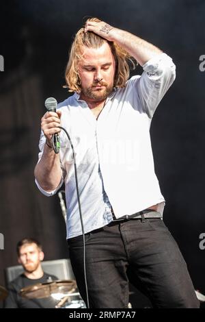 Turin Italie. 26 août 2023. Le groupe irlandais GILLA BAND se produit sur scène à Spazio211 pendant le 'Todays Festival 2023'. Banque D'Images