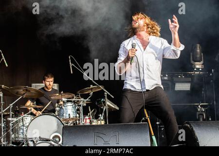 Turin Italie. 26 août 2023. Le groupe irlandais GILLA BAND se produit sur scène à Spazio211 pendant le 'Todays Festival 2023'. Banque D'Images
