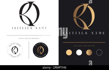 Luxury initial Ko ou OK Monogram initial Text Letter Design logo Illustration de Vecteur