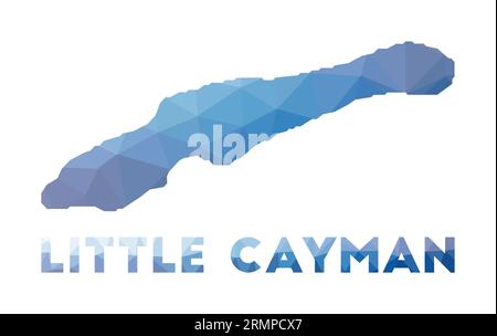 Carte basse poly de Little Cayman. Illustration géométrique de l'île. Carte polygonale Little Cayman. Technologie, Internet, concept de réseau. Vector illust Illustration de Vecteur