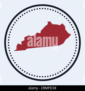 Timbre rond du Kentucky. Logo rond avec carte et titre de l'état des États-Unis. Badge minimaliste élégant du Kentucky avec carte. Illustration vectorielle. Illustration de Vecteur