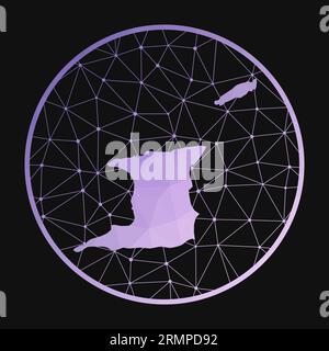 Icône Trinité-et-Tobago. Carte polygonale vectorielle du pays dans un style géométrique. Illustration de Vecteur