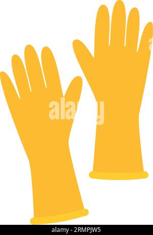Paire isolée de gants de nettoyage en caoutchouc icône Vector Illustration de Vecteur