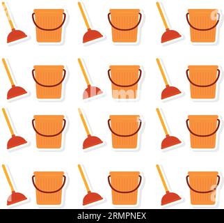 Fond de motif transparent avec des icônes de nettoyage Vector Illustration de Vecteur