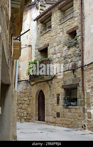 Centre historique de Horta de Sant Joan dans la région Terra Alta, province de Tarragone, Catalogne, Espagne Banque D'Images