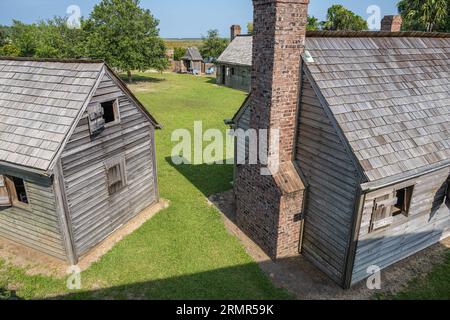 Vue depuis le blockhaus du fort King George State Historic site à Darien, Géorgie, (États-Unis) Banque D'Images