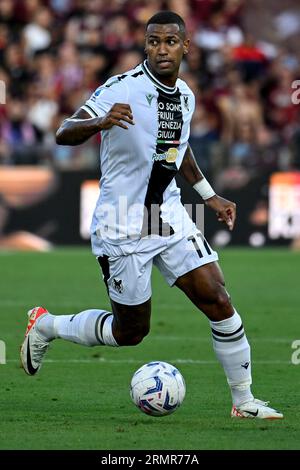 Walace Souza Silva de l'Udinese Calcio en action lors du match de football Serie A entre l'US Salernitana et l'Udinese Calcio au stade Arechi de Salern Banque D'Images