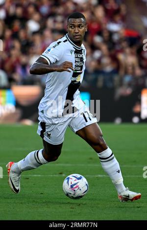 Walace Souza Silva de l'Udinese Calcio en action lors du match de football Serie A entre l'US Salernitana et l'Udinese Calcio au stade Arechi de Salern Banque D'Images
