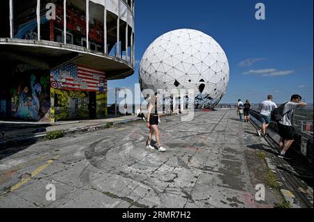 Anciens bâtiments d'écoutes téléphoniques américaines sur Teufelsberg à Grunewald Berlin Banque D'Images