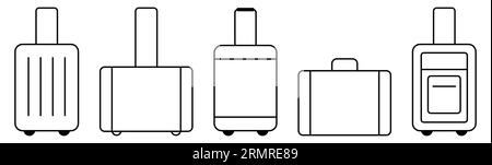 Ensemble d'icônes de file d'attente de bagages. Concept de voyage. Illustration vectorielle isolée sur fond blanc Illustration de Vecteur