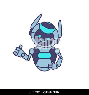 Personnage de robot donnant des pouces vers le haut illustration vectorielle Illustration de Vecteur