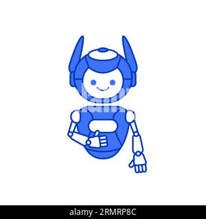 Personnage de robot donnant des pouces vers le haut illustration vectorielle Illustration de Vecteur