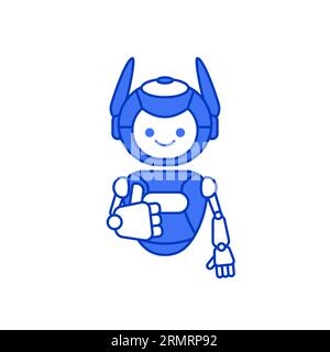 Personnage de robot donnant des pouces vers le haut illustration vectorielle Illustration de Vecteur