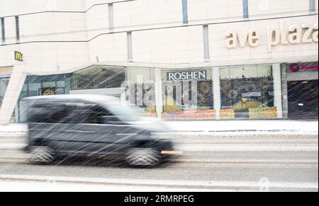 Une vue de Kharkiv, Ukraine, par mauvais temps Banque D'Images