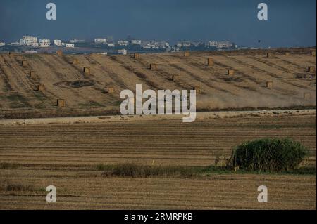 FRONTIÈRE DE GAZA, le 30 juillet 2014 -- un char israélien Merkava coule dans le champ dans le sud d'Israël près de la frontière avec Gaza, le 30 juillet 2014. Les Forces de défense israéliennes (FDI) ont reçu pour instruction de convoquer 16 000 soldats de réserve supplémentaires dans le cadre de l’opération en cours dans la bande de Gaza, portant le nombre total de soldats de réserve à 86 000, ont rapporté jeudi les médias israéliens. (djj) ISRAËL-GAZA-OPÉRATION-TROUPES DE RÉSERVE-INVOCATION DE LixRui PUBLICATIONxNOTxINxCHN frontière de Gaza juillet 30 2014 à Israël Merkava Tank court sur le terrain dans le sud d'Israël près de la frontière avec Gaza LE 30 2014 juillet, les Forces de défense israéliennes Banque D'Images