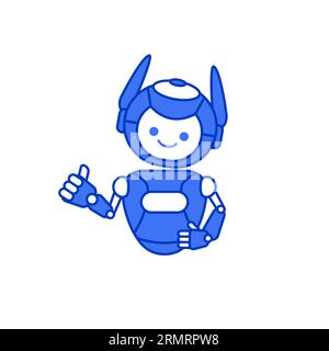 Personnage de robot donnant des pouces vers le haut illustration vectorielle Illustration de Vecteur