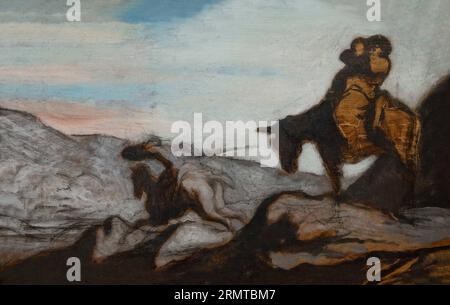 Don Quichotte et Sancho Panza, honore-Victorin Daumier, 1855, Banque D'Images