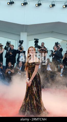 (140828) -- VENISE, 28 août 2014 -- l'actrice italienne Cristiana Capotondi pose sur le tapis rouge pour le film sélectionné pour la compétition principale la Rancon la gloire lors du 71e Festival du film de Venise, au Lido de Venise, Italie, le 28 août. 2014. ) ITALIE-VENISE-FILM FESTIVAL- LA RANCON DE LA GLOIRE -TAPIS ROUGE LiuxLihang PUBLICATIONxNOTxINxCHN Venise août 28 2014 l'actrice italienne Cristiana Capotondi pose SUR le tapis rouge pour le film sélectionné pour la compétition principale la gloire lors du 71e Festival du film de Venise au Lido de Venise Italie LE 28 2014 août Italie Festival du film de Venise la de la gloire Re Banque D'Images