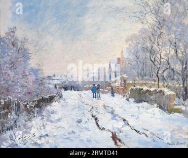 Scène de neige à Argenteuil, Claude Monet, 1875, Banque D'Images