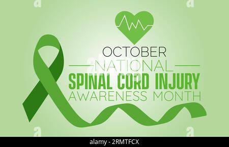 Le mois national de sensibilisation aux blessures de la moelle épinière promeut l'éducation, le soutien et la défense d'un monde plus inclusif et accessible. Illustration vectorielle T Illustration de Vecteur