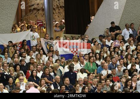 Cité du Vatican, Italie. 30 août 2023. Pape François lors de l’audience générale du 30 août 2023, Aula Paolo VI, Cité du Vatican. Crédit : Live Media Publishing Group/Alamy Live News Banque D'Images